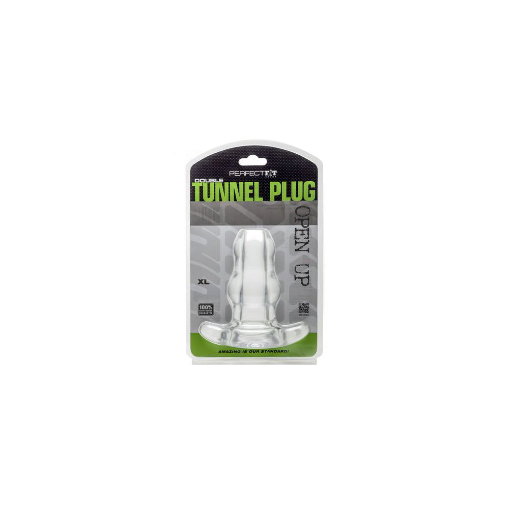 Double Tunnel Plug - X- Large - Clear | 852184004530 | Available at EroticWarehouse.com