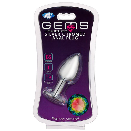 Cloud 9 Gems Silver Chromed Anal Plug Medium | 853545008051 | Available at EroticWarehouse.com
