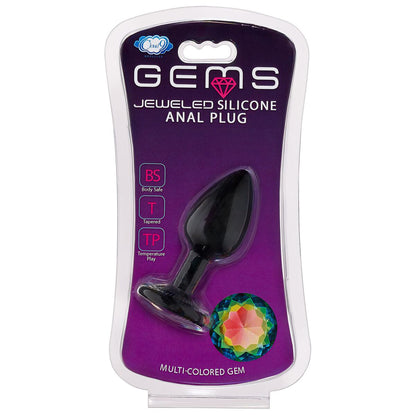 Cloud 9 Gems Black Silicone Anal Plug Small | 853545008068 | Available at EroticWarehouse.com