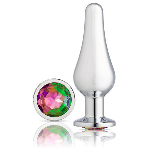 Cloud 9 Gems Silver Chromed Tall Anal Plug Small | 853545008136 | Available at EroticWarehouse.com