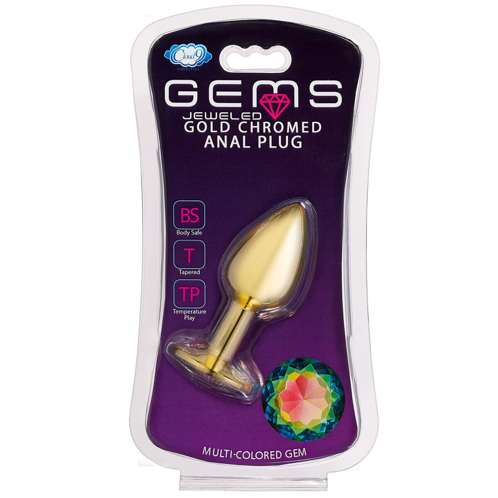 Cloud 9 Gems Gold Anal Plug Medium | 853545008174 | Available at EroticWarehouse.com