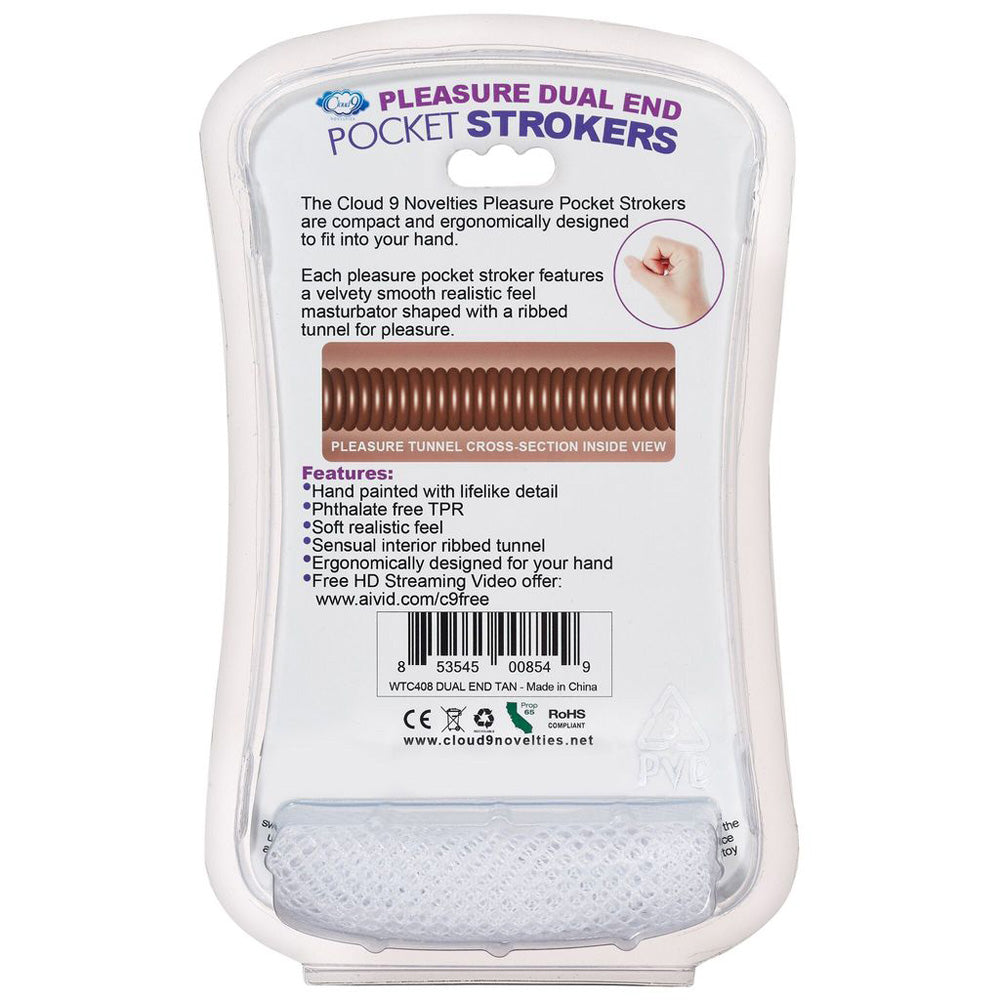 Cloud 9 Double Ended Stroker Beaded Tan | 853545008549 | Available at EroticWarehouse.com