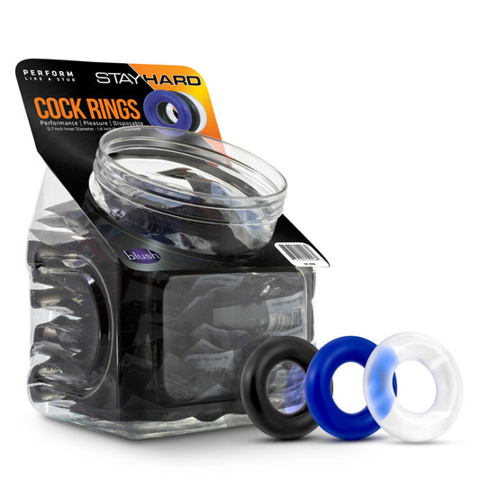 Stay Hard Donut Rings 50Ct Display Assorted | 853858007451 | Available at EroticWarehouse.com