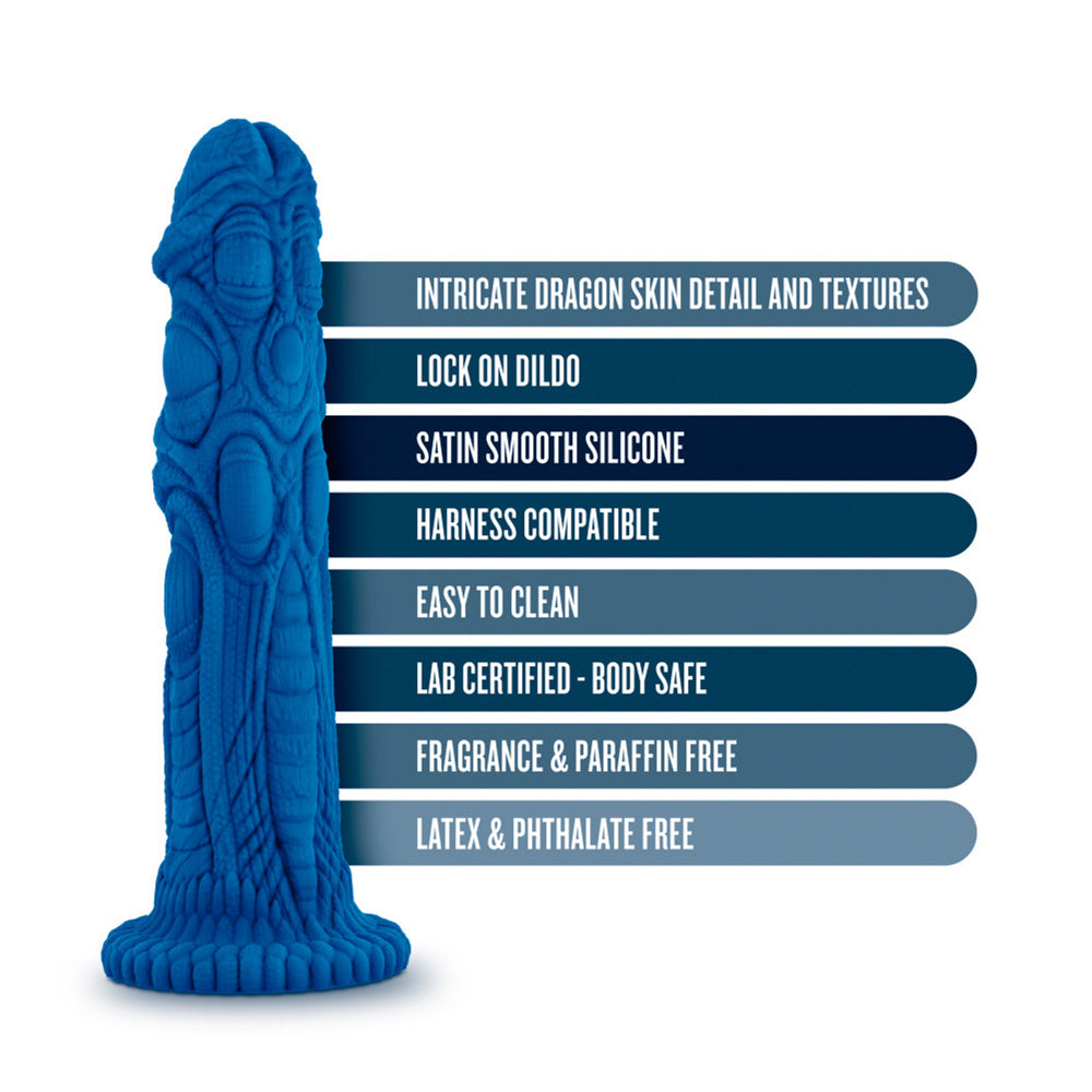 The Realm Draken Lock On Dildo Blue | 853858007802 | Available at EroticWarehouse.com