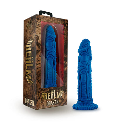 The Realm Draken Lock On Dildo Blue | 853858007802 | Available at EroticWarehouse.com