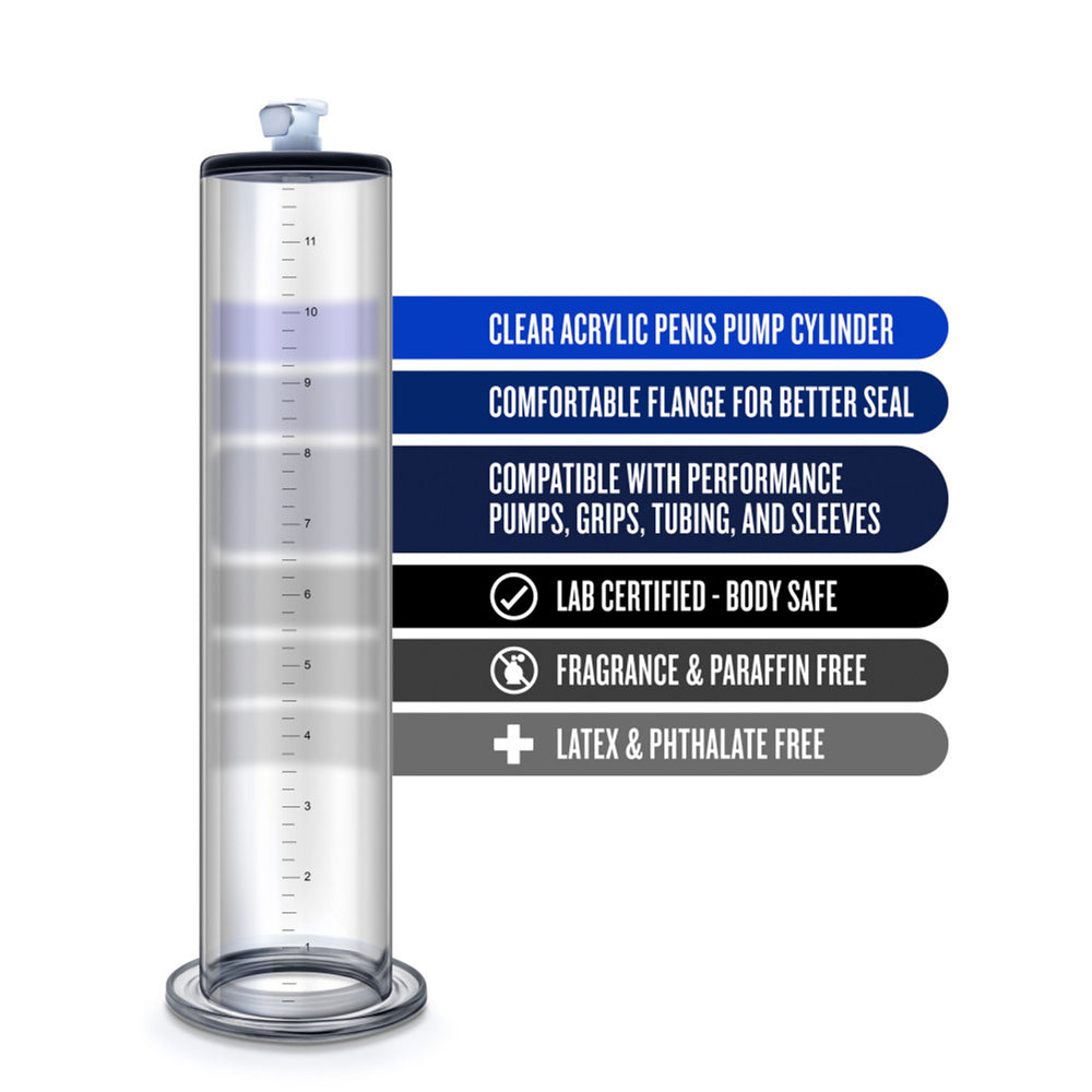 Performance 12" X 2.5" Penis Pump Cylinder Clear | 853858007833 | Available at EroticWarehouse.com