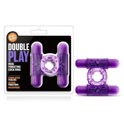Play With Me Double Play Dual Vibrating Cockring Purple | 853858007956 | Available at EroticWarehouse.com