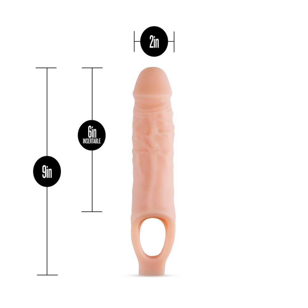Performance Plus 9" Silicone Cock Sheath Penis Extender Vanilla | 853858007963 | Available at EroticWarehouse.com