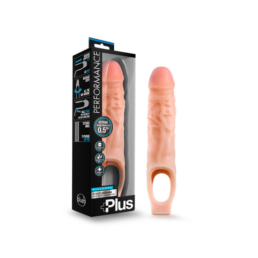 Performance Plus 9" Silicone Cock Sheath Penis Extender Vanilla | 853858007963 | Available at EroticWarehouse.com