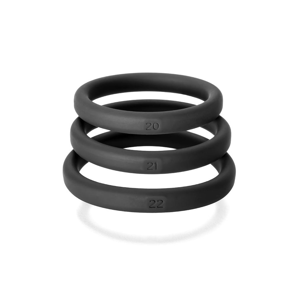 Xact-Fit Silicone Rings #20, #21, #22 X-Large Black | 854854005830 | Available at EroticWarehouse.com