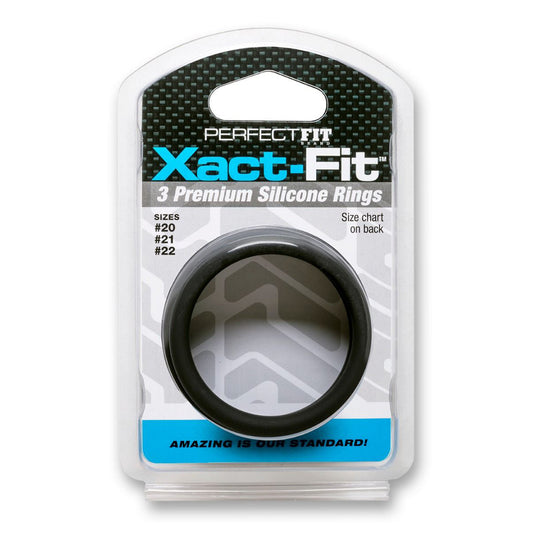 Xact-Fit Silicone Rings #20, #21, #22 X-Large Black | 854854005830 | Available at EroticWarehouse.com