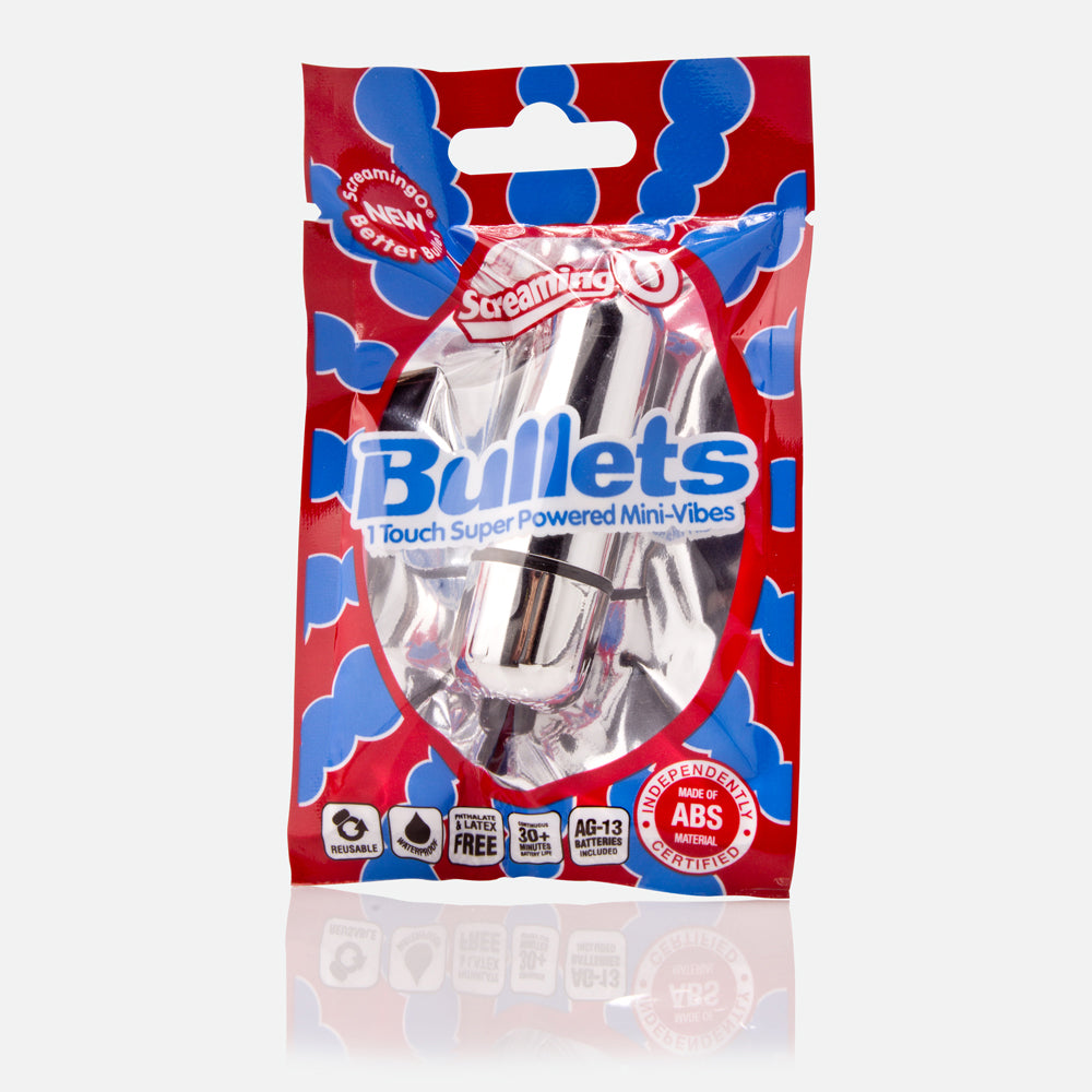 Screaming O Bullets Silver 1 Ct | 854885001214 | Available at EroticWarehouse.com