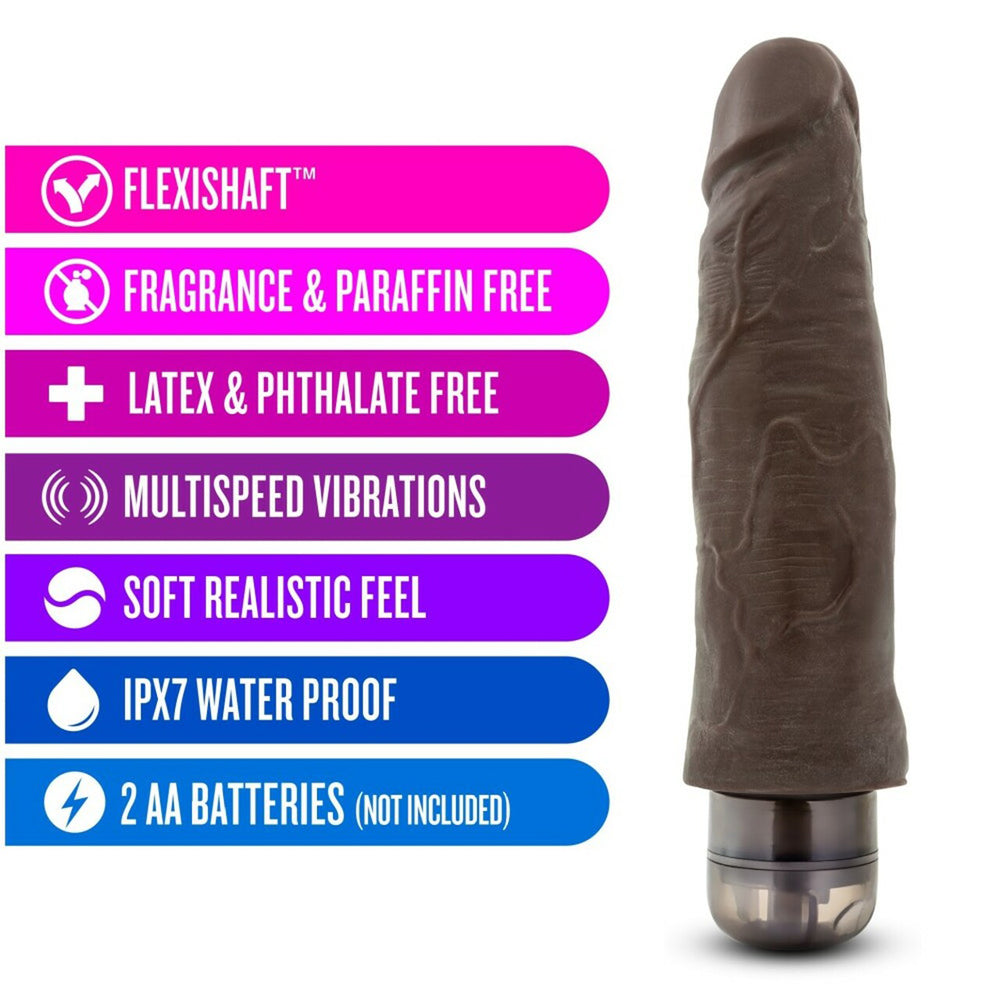 Dr. Skin Cock Vibe #14 - 8" Vibrating Cock Chocolate | 855215007050 | Available at EroticWarehouse.com