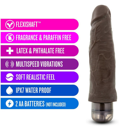 Dr. Skin Cock Vibe #14 - 8" Vibrating Cock Chocolate | 855215007050 | Available at EroticWarehouse.com