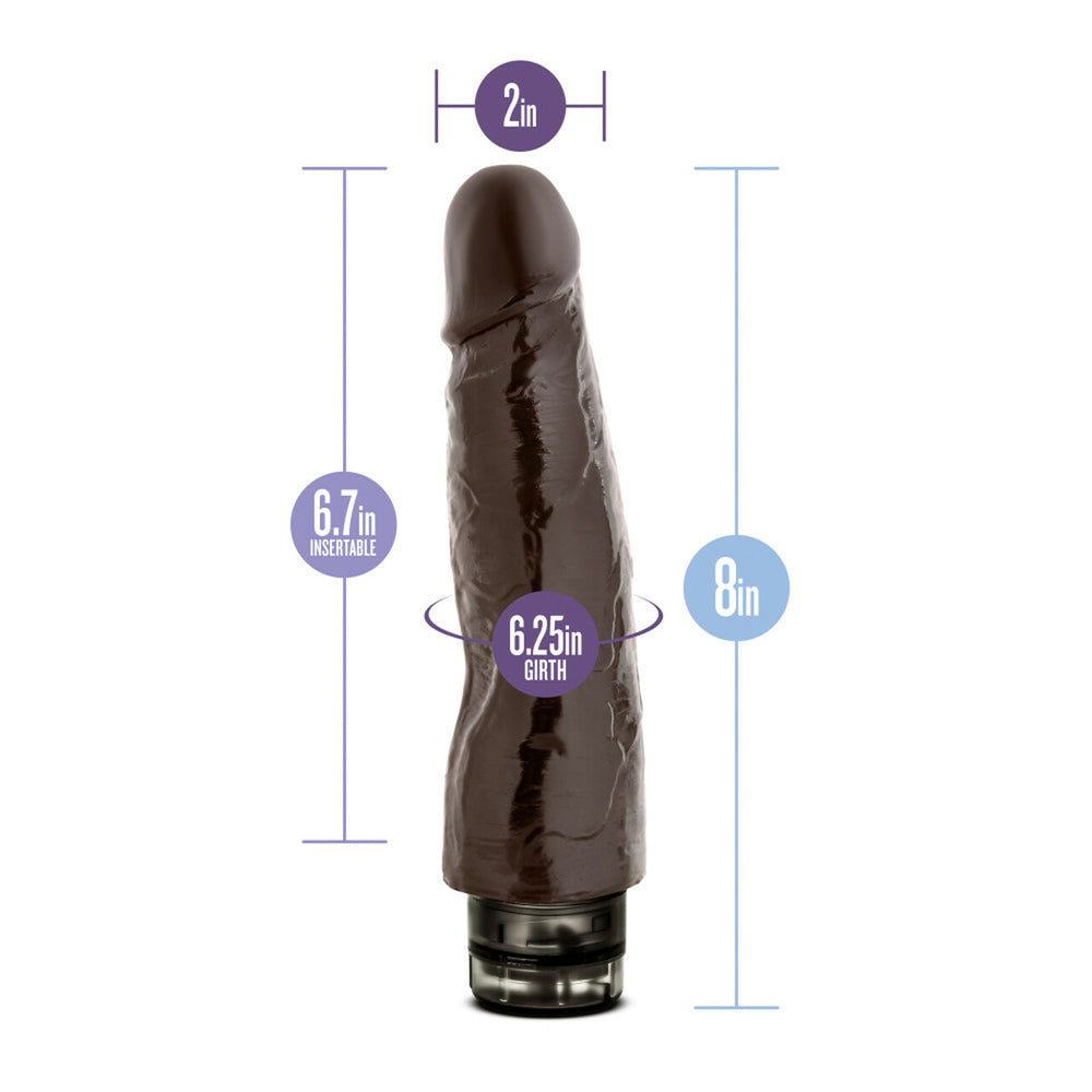 Dr. Skin Cock Vibe #14 - 8" Vibrating Cock Chocolate | 855215007050 | Available at EroticWarehouse.com
