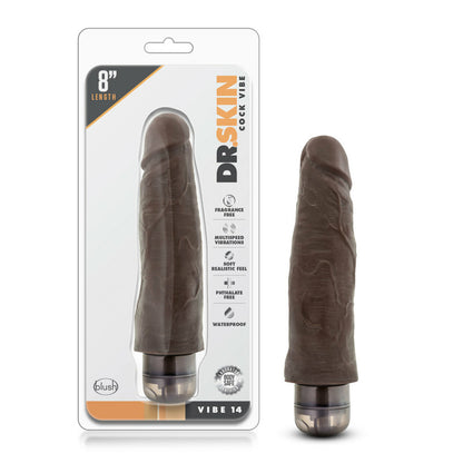 Dr. Skin Cock Vibe #14 - 8" Vibrating Cock Chocolate | 855215007050 | Available at EroticWarehouse.com