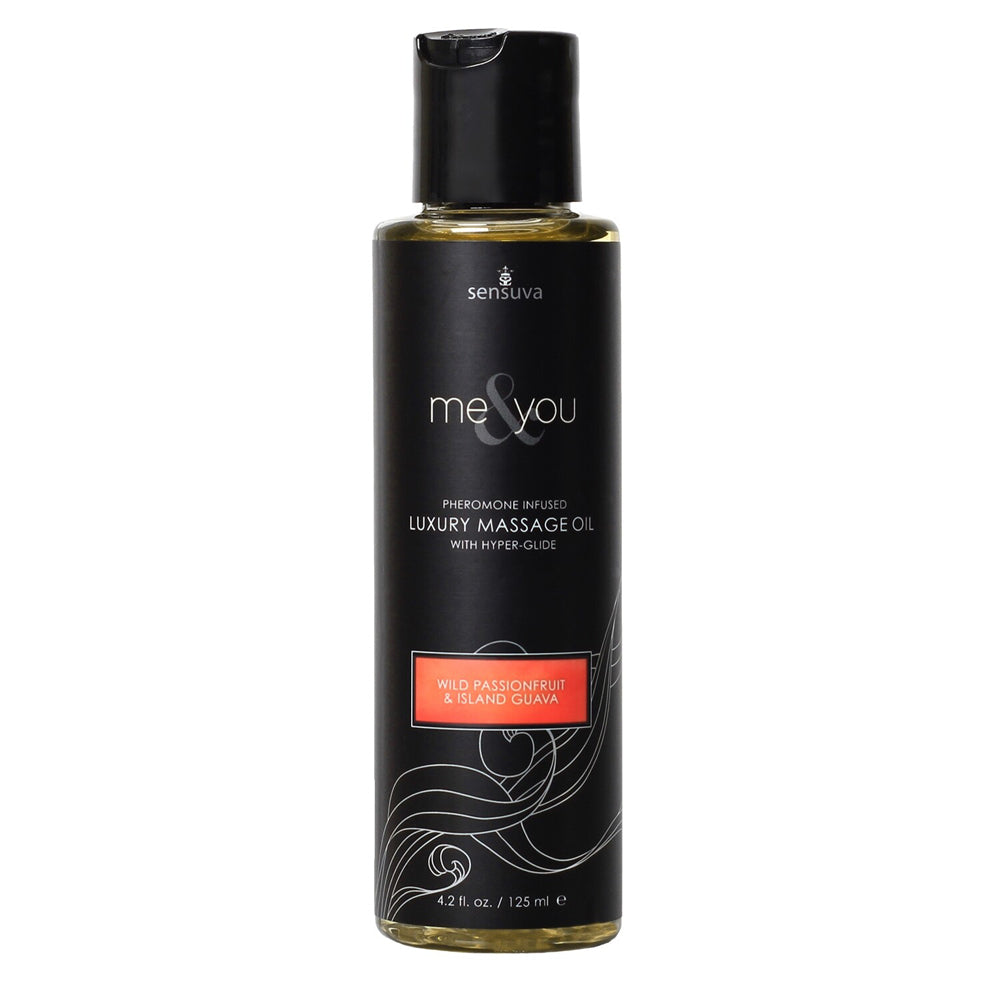 Me & You Wild Passion Fruit & Island Guava Massage Oil 4.2 oz. Bottle | 855559007075 | Available at EroticWarehouse.com