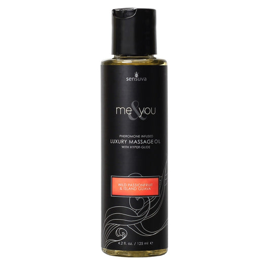 Me & You Wild Passion Fruit & Island Guava Massage Oil 4.2 oz. Bottle | 855559007075 | Available at EroticWarehouse.com