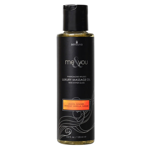 Me & You Lemon, Ginger, Orange, Vanilla & Sugar Massage Oil 4.2 oz. Bottle | 855559007105 | Available at EroticWarehouse.com