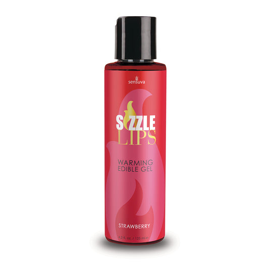 Sizzle Lips Strawberry Warming Gel 4.2 oz. | 855559007303 | Available at EroticWarehouse.com