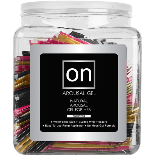 On For Her Arousal Gel Asst Flavor 100Ct Fishbowl | 855559009734 | Available at EroticWarehouse.com