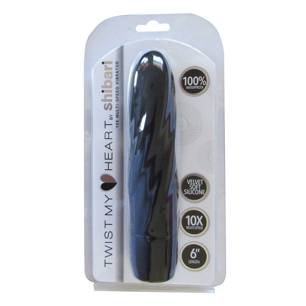 Shibari 6" Twist My Heart 10X Vibrator Black | 859612003745 | Available at EroticWarehouse.com