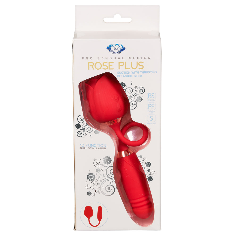 Cloud 9 Health & Wellness Rose Plus W/ Thrusting Pleasure Stem | 860008249777 | Available at EroticWarehouse.com