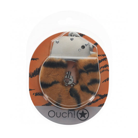 Ouch! Heavy-Duty Fluffy Handcuffs Tiger | 8714273042873 | Available at EroticWarehouse.com