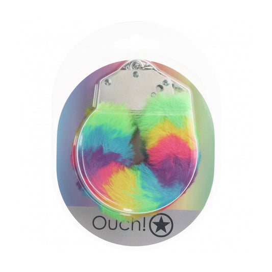 Ouch! Heavy-Duty Fluffy Handcuffs Multicolor 1 | 8714273042989 | Available at EroticWarehouse.com