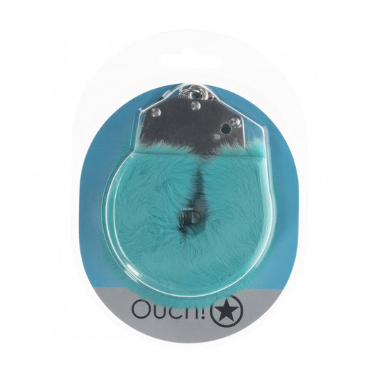Ouch! Heavy-Duty Fluffy Handcuffs Blue | 8714273043047 | Available at EroticWarehouse.com
