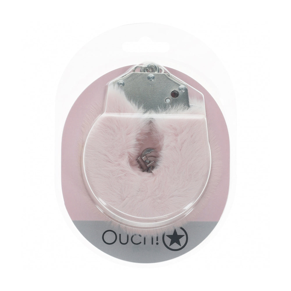Ouch! Heavy-Duty Fluffy Handcuffs Powder Pink | 8714273043054 | Available at EroticWarehouse.com