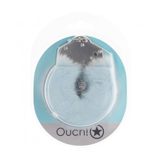 Ouch! Heavy-Duty Fluffy Handcuffs Powder Blue | 8714273043092 | Available at EroticWarehouse.com