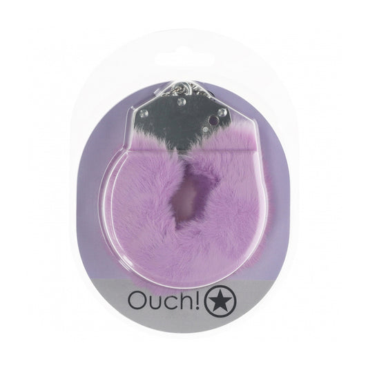 Ouch! Heavy-Duty Fluffy Handcuffs Lavander | 8714273043108 | Available at EroticWarehouse.com