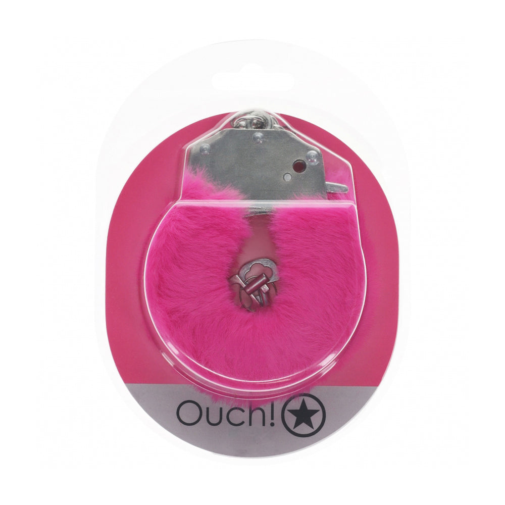 Ouch! Heavy-Duty Fluffy Handcuffs Pink | 8714273043122 | Available at EroticWarehouse.com