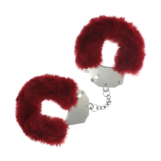 Ouch! Heavy-Duty Fluffy Handcuffs Burgundy | 8714273043139 | Available at EroticWarehouse.com