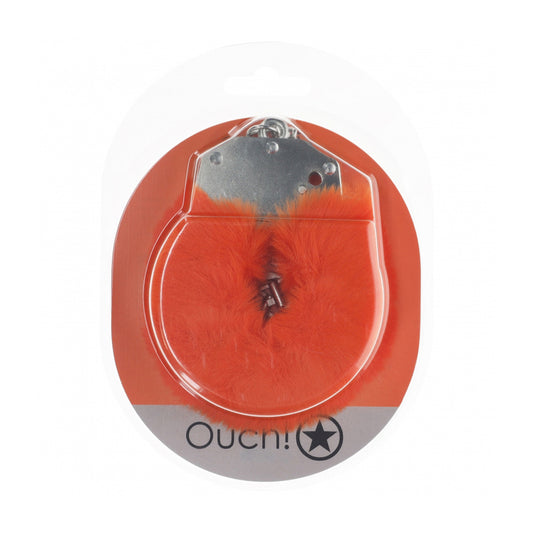 Ouch! Heavy-Duty Fluffy Handcuffs Orange | 8714273043153 | Available at EroticWarehouse.com