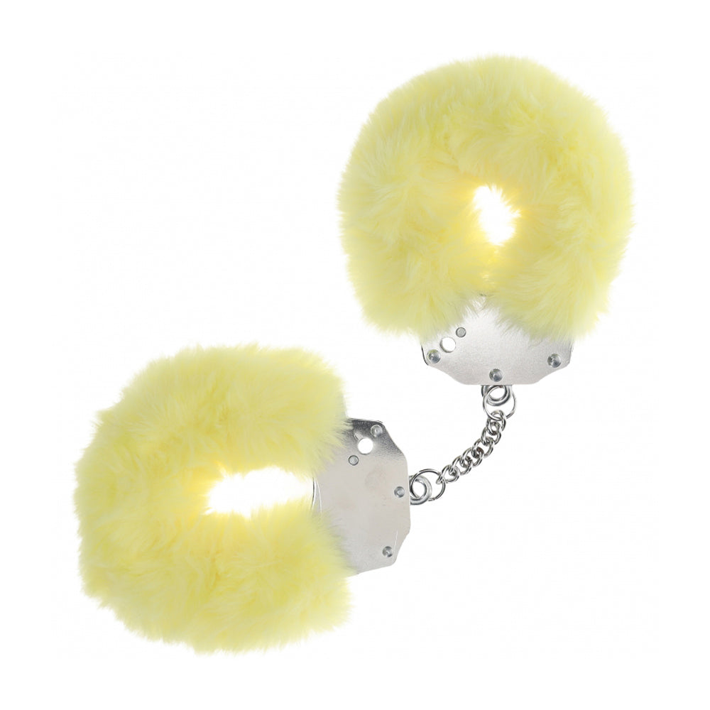 Ouch! Heavy-Duty Fluffy Handcuffs Yellow | 8714273043160 | Available at EroticWarehouse.com