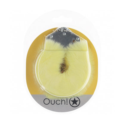 Ouch! Heavy-Duty Fluffy Handcuffs Yellow | 8714273043160 | Available at EroticWarehouse.com