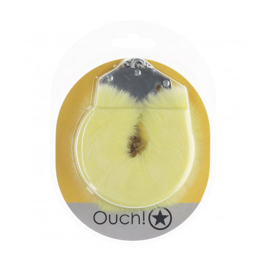 Ouch! Heavy-Duty Fluffy Handcuffs Yellow | 8714273043160 | Available at EroticWarehouse.com