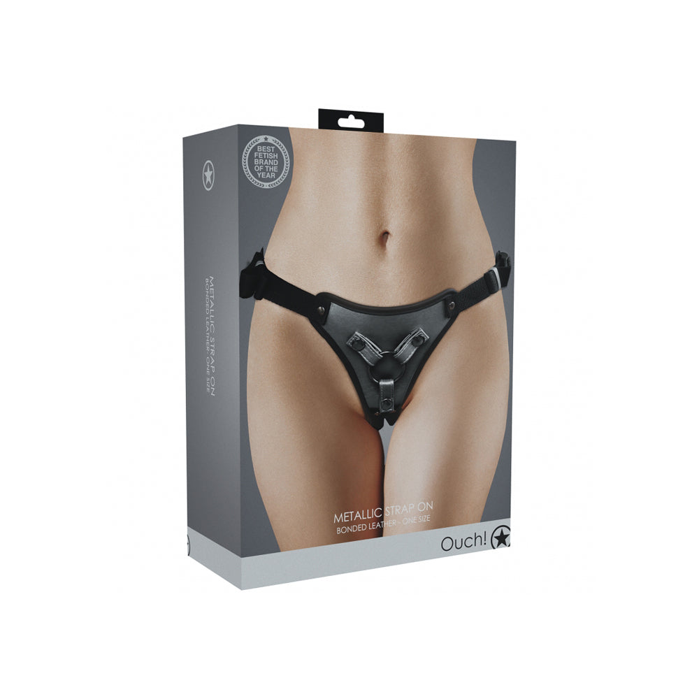 Ouch! Metallic Strap On Gun Metal | 8714273051738 | Available at EroticWarehouse.com