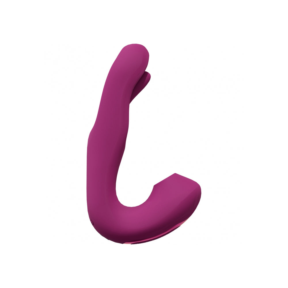 Vive Yuna Rechargeable Dual Action Airwave Vibrator With Innovative G-Spot Flapping Stimulator Pink | 8714273051806 | Available at EroticWarehouse.com