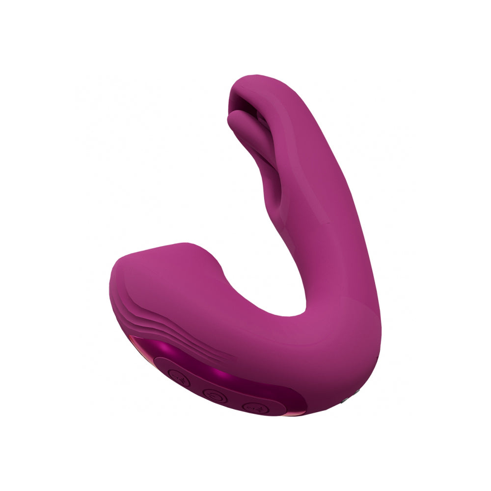 Vive Yuna Rechargeable Dual Action Airwave Vibrator With Innovative G-Spot Flapping Stimulator Pink | 8714273051806 | Available at EroticWarehouse.com