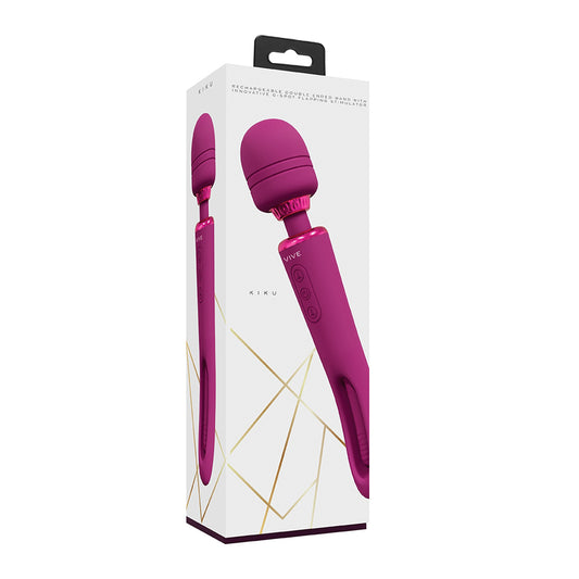 Vive Kiku Double Wand With G-Spot Flapping Pink | 8714273051820 | Available at EroticWarehouse.com