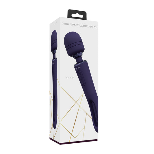 Vive Kiku Double Wand With G-Spot Flapping Purple | 8714273051837 | Available at EroticWarehouse.com
