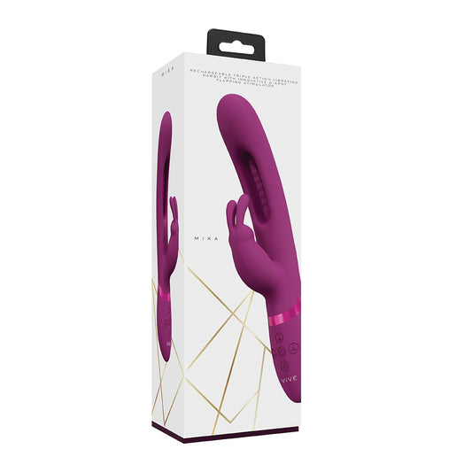 Vive Mika Triple Rabbit With G-Spot Flapping Pink | 8714273051844 | Available at EroticWarehouse.com