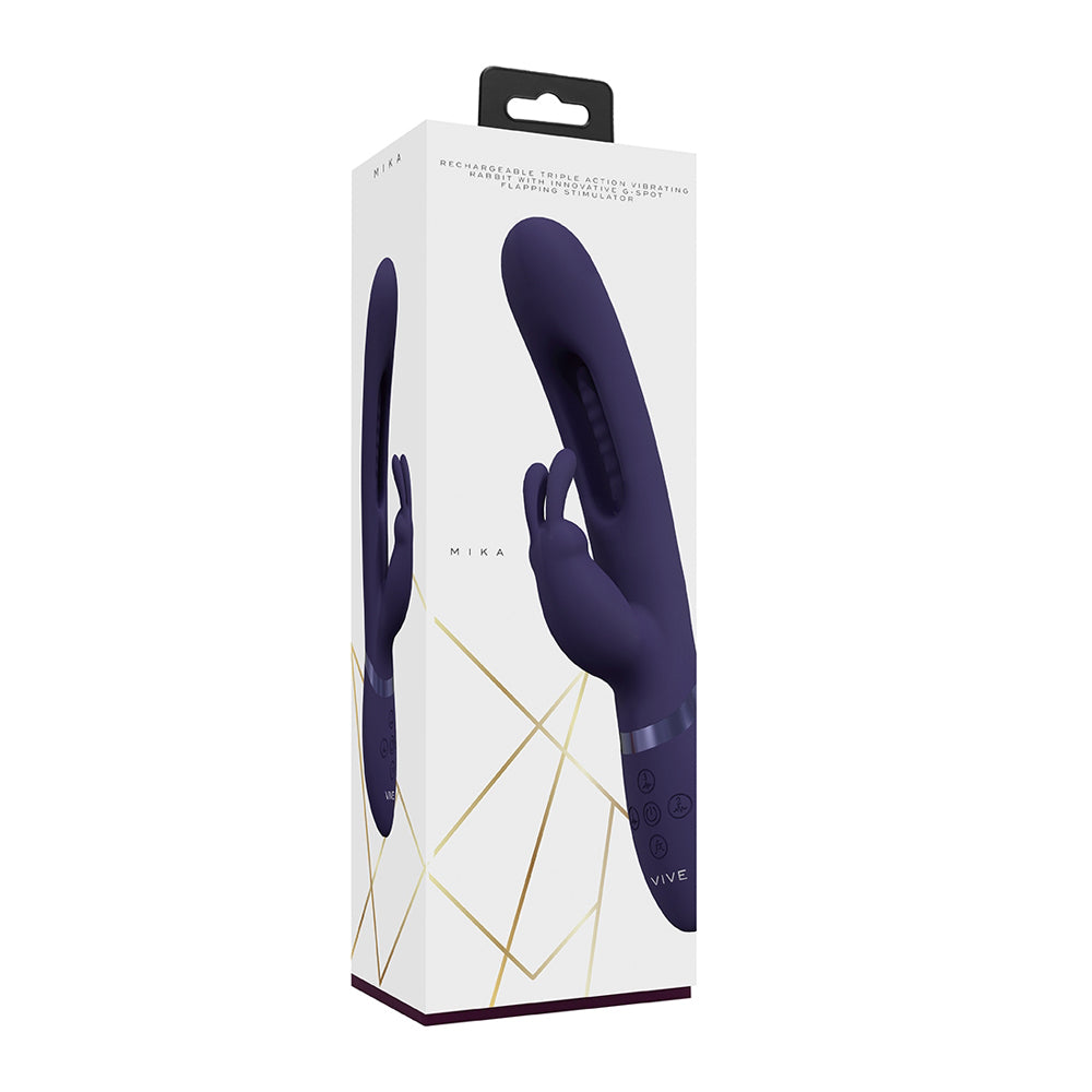 Vive Mika Triple Rabbit With G-Spot Flapping Purple | 8714273051851 | Available at EroticWarehouse.com