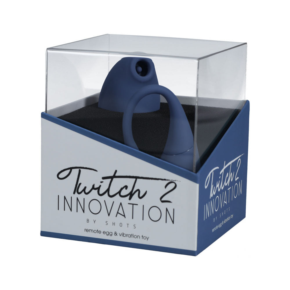 Twitch 2 Rechargeable Suction & Flapping Vibrator With Remote Control Vibrating Egg Blue/Grey | 8714273051929 | Available at EroticWarehouse.com