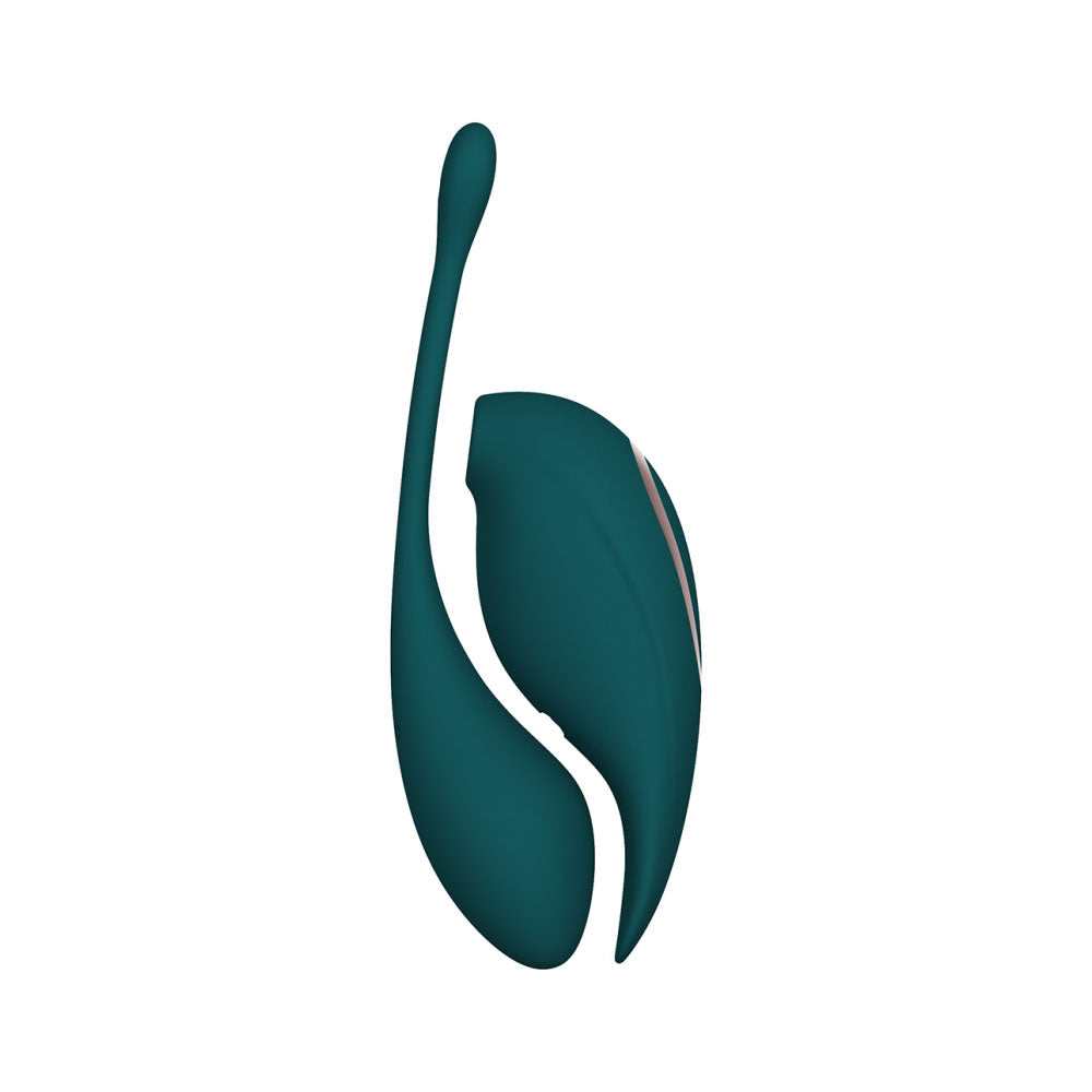 Twitch 2 Rechargeable Suction & Flapping Vibrator With Remote Control Vibrating Egg Forest Green | 8714273051943 | Available at EroticWarehouse.com