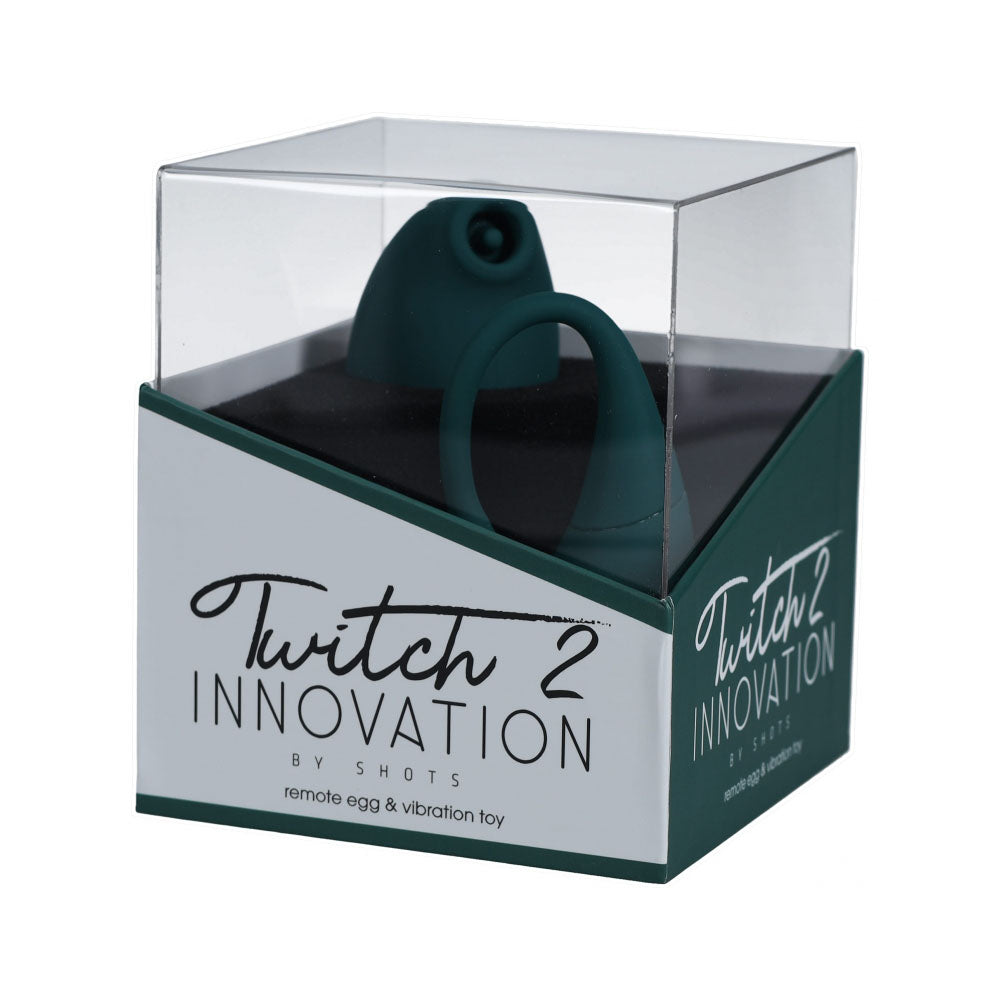 Twitch 2 Rechargeable Suction & Flapping Vibrator With Remote Control Vibrating Egg Forest Green | 8714273051943 | Available at EroticWarehouse.com