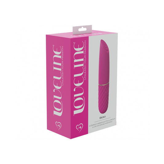 Beso 10 Speed Vibrating Mini-Lipstick Silicone Rechargeable Waterproof Pink | 8714273052247 | Available at EroticWarehouse.com